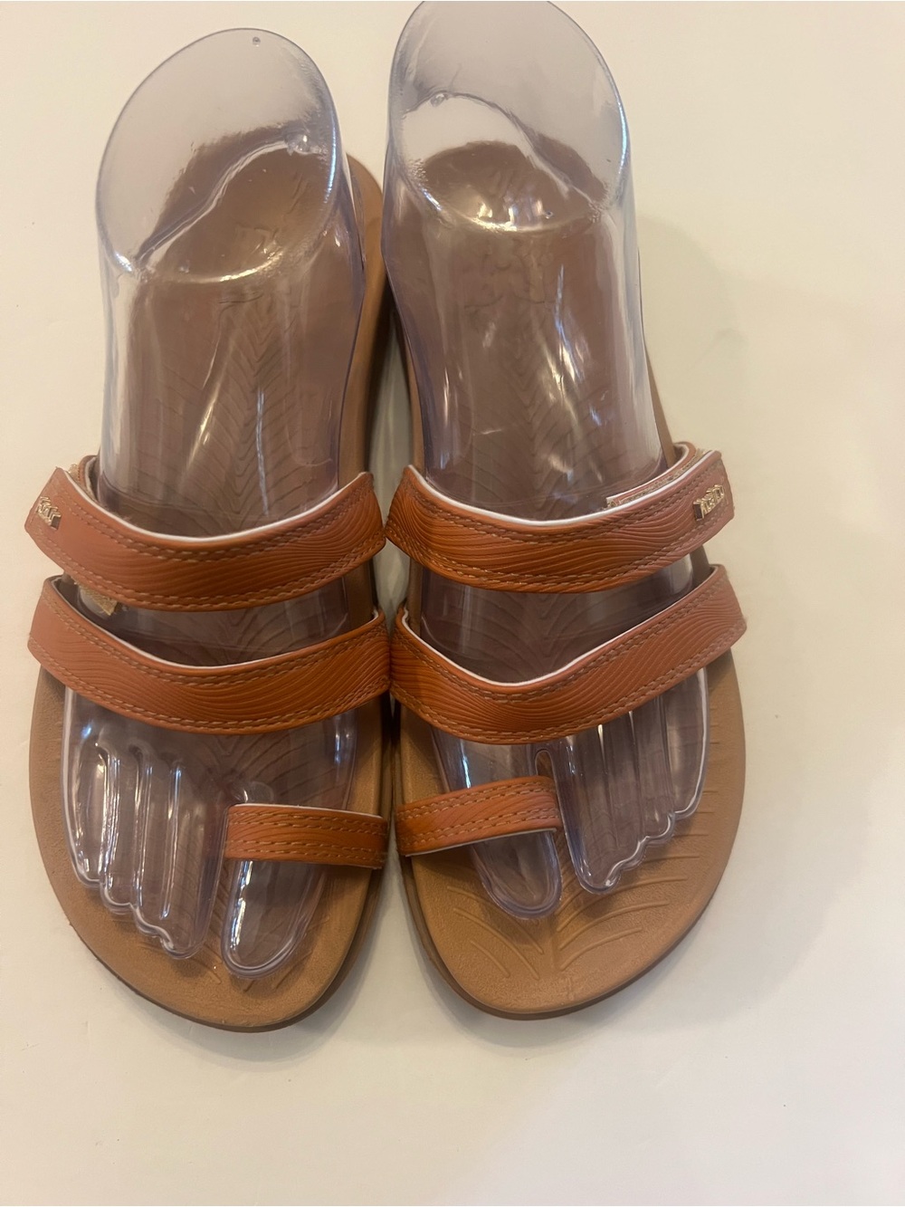 Women’s Brown Triple-Strap Toe-Loop Sandals